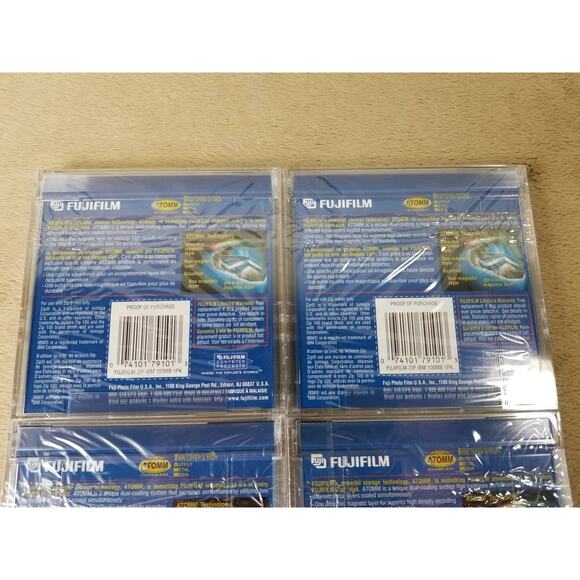 Fujifilm 100mb Disk BM Formatted Zip Disk New Sealed 4 pcs Vintage - Picture 7 of 11